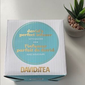 David’s tea David’s pefect infuser with saucer NWOT